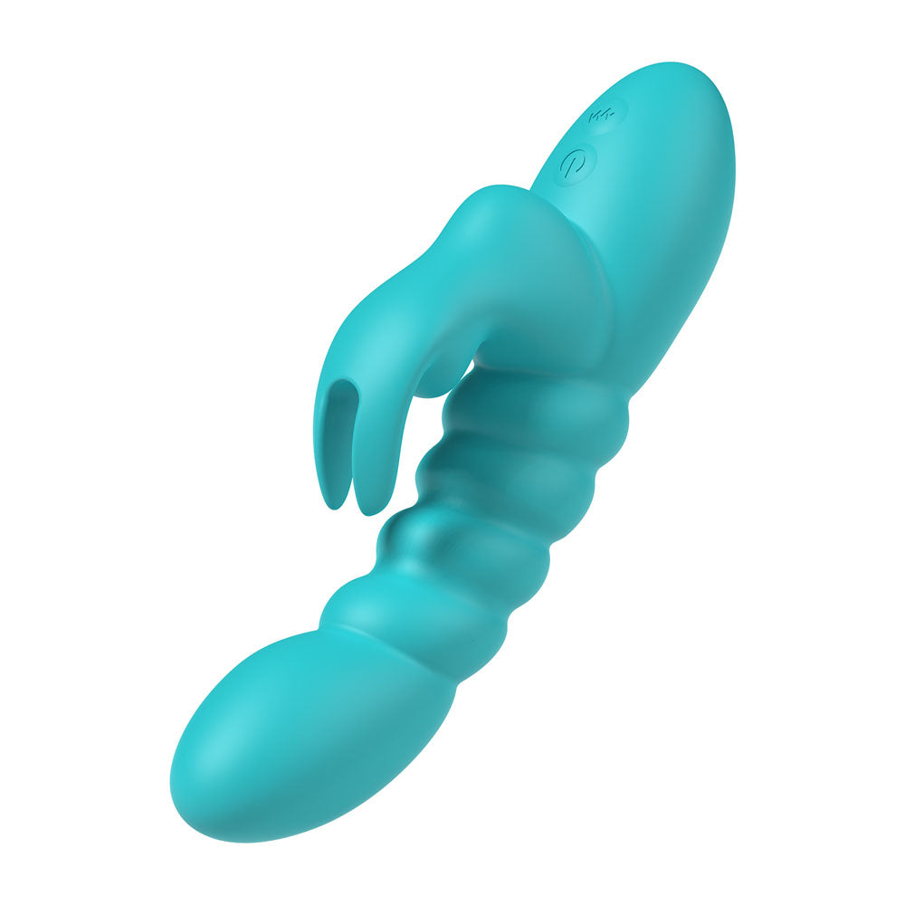 Party Up Brynlyn Teal 18.2cm USB Rechargeable Rabbit Vibrator > Vibrators > Ladies > Rabbit