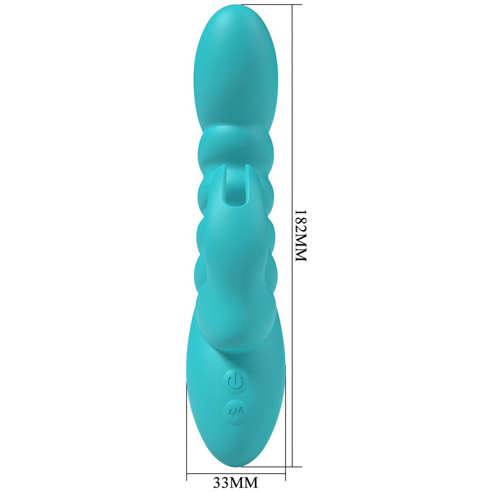 Party Up Brynlyn Teal 18.2cm USB Rechargeable Rabbit Vibrator > Vibrators > Ladies > Rabbit