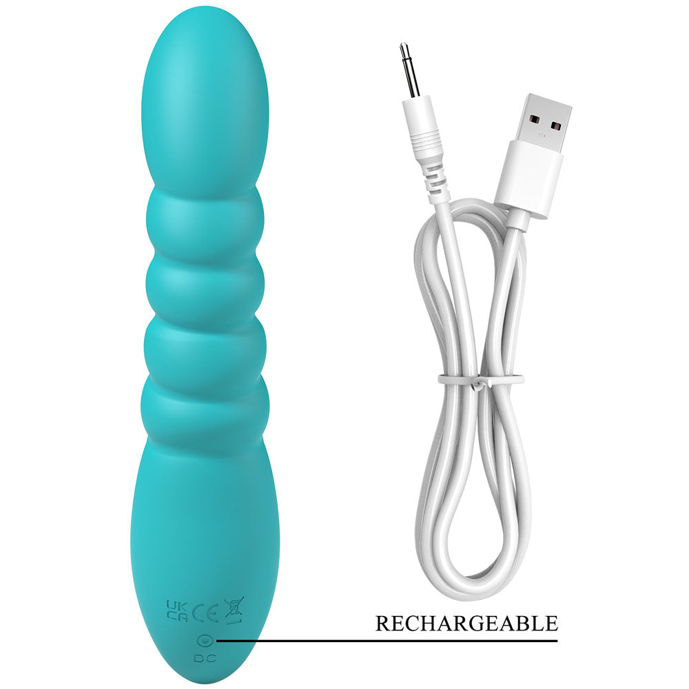 Party Up Brynlyn Teal 18.2cm USB Rechargeable Rabbit Vibrator > Vibrators > Ladies > Rabbit