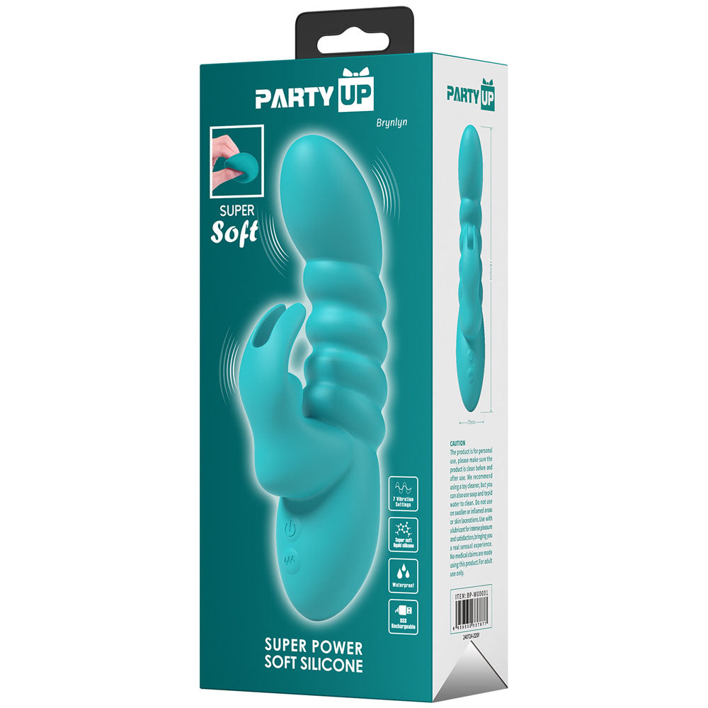 Party Up Brynlyn Teal 18.2cm USB Rechargeable Rabbit Vibrator > Vibrators > Ladies > Rabbit