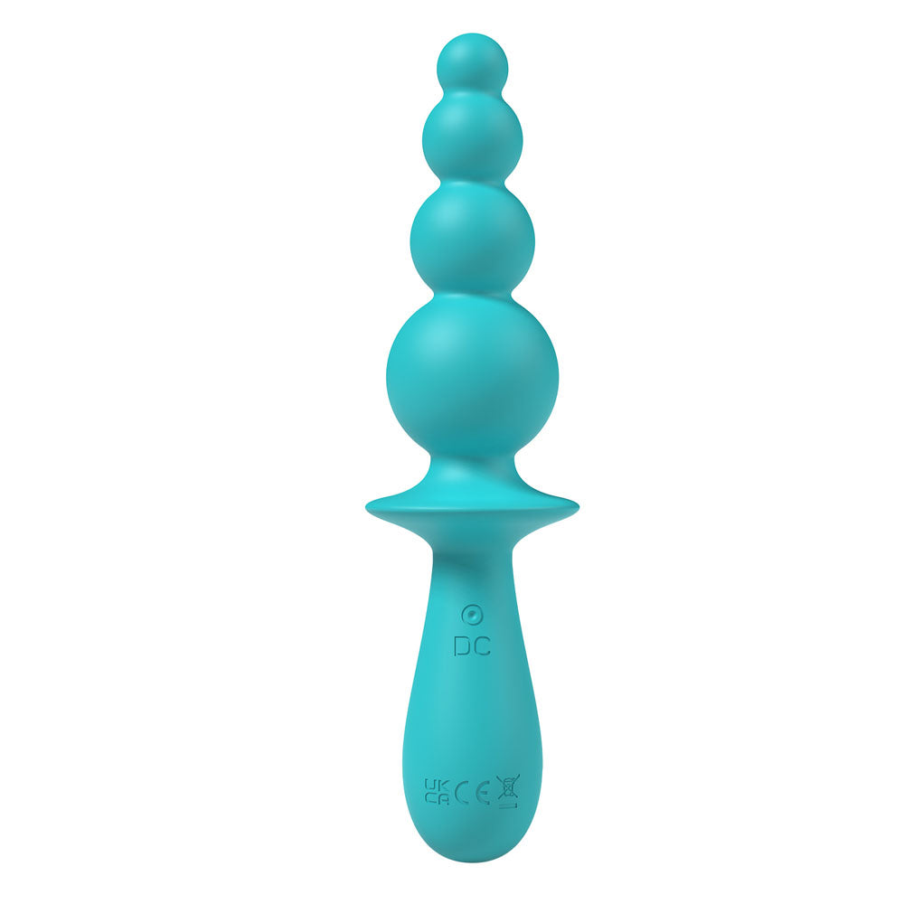 Party Up Evajane Teal 17.1 Centimeter Beaded Vibrator > Anal Range > Vibrating Butt Plugs