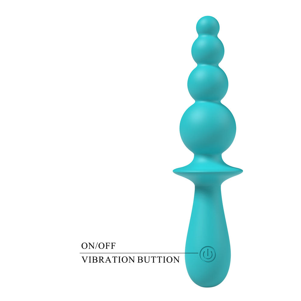 Party Up Evajane Teal 17.1 Centimeter Beaded Vibrator > Anal Range > Vibrating Butt Plugs