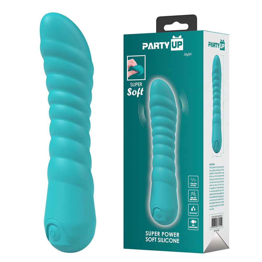 Party Up Jaylei (Teal) – USB Rechargeable 14.6 cm Vibrator Teal > Vibrators > Standard Vibrators