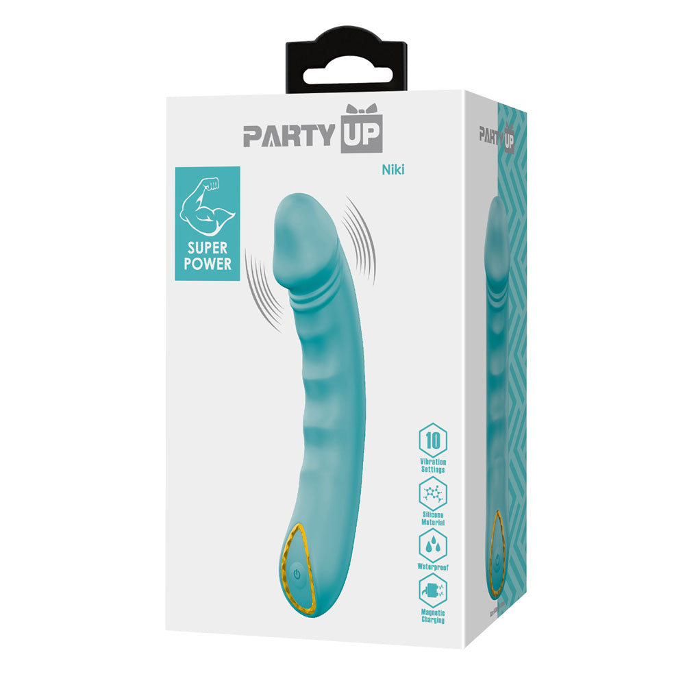 Party Up Niki (Teal) – USB Rechargeable 15.4 cm Vibrator > Vibrators > Standard Vibrators