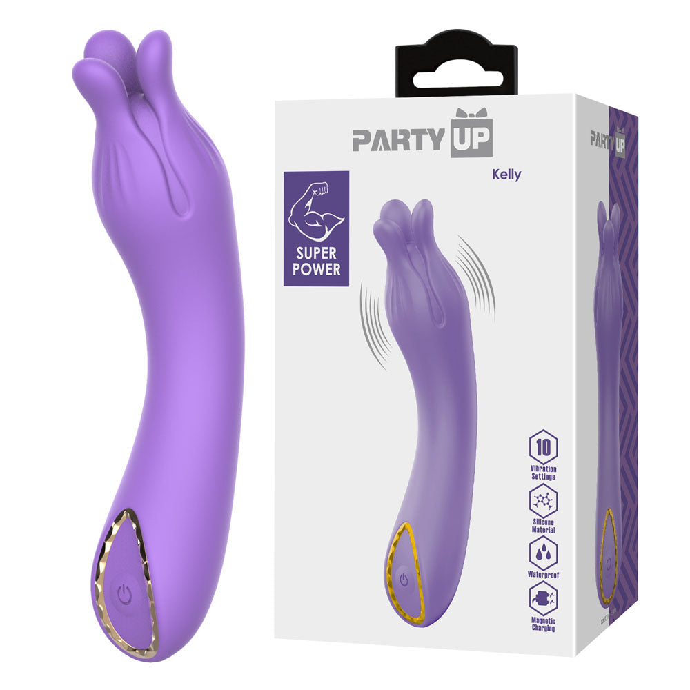 Party Up Kelly – USB Rechargeable 13.7 cm Vibrator Purple > Vibrators > Standard Vibrators