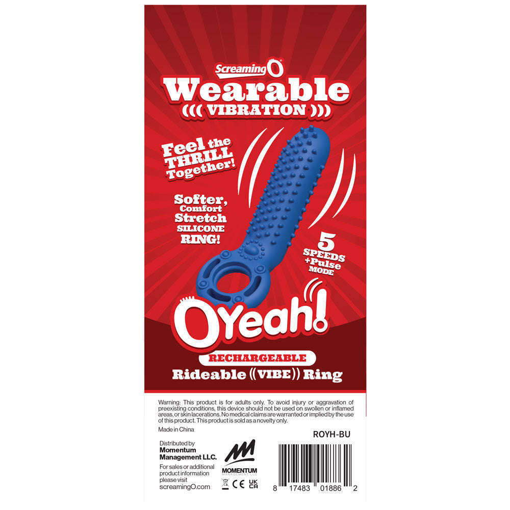 Oyeah Rechargeable Silicone Rideable Vibe Ring – Premium Silicone Vibrating Ring > Cock Ring > Vibrating