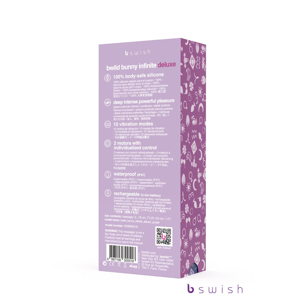 Bwild Bunny Infinite Deluxe 19.3cm Rabbit Vibrator | Dual Stimulation > Vibrators > Ladies > Rabbit