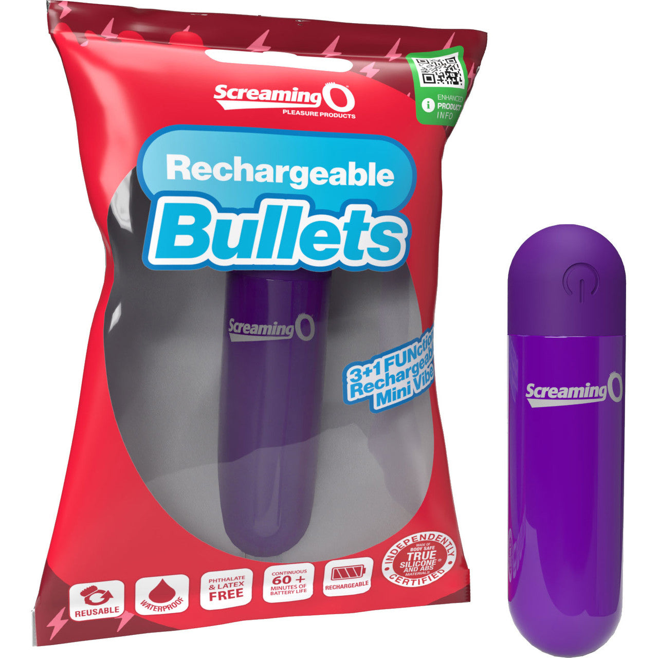 Rechargeable Bullet Vibrator (Purple) – Waterproof with 3 Speeds and Pulse Pattern Personal Massager > Vibrators > Mini Vibrators