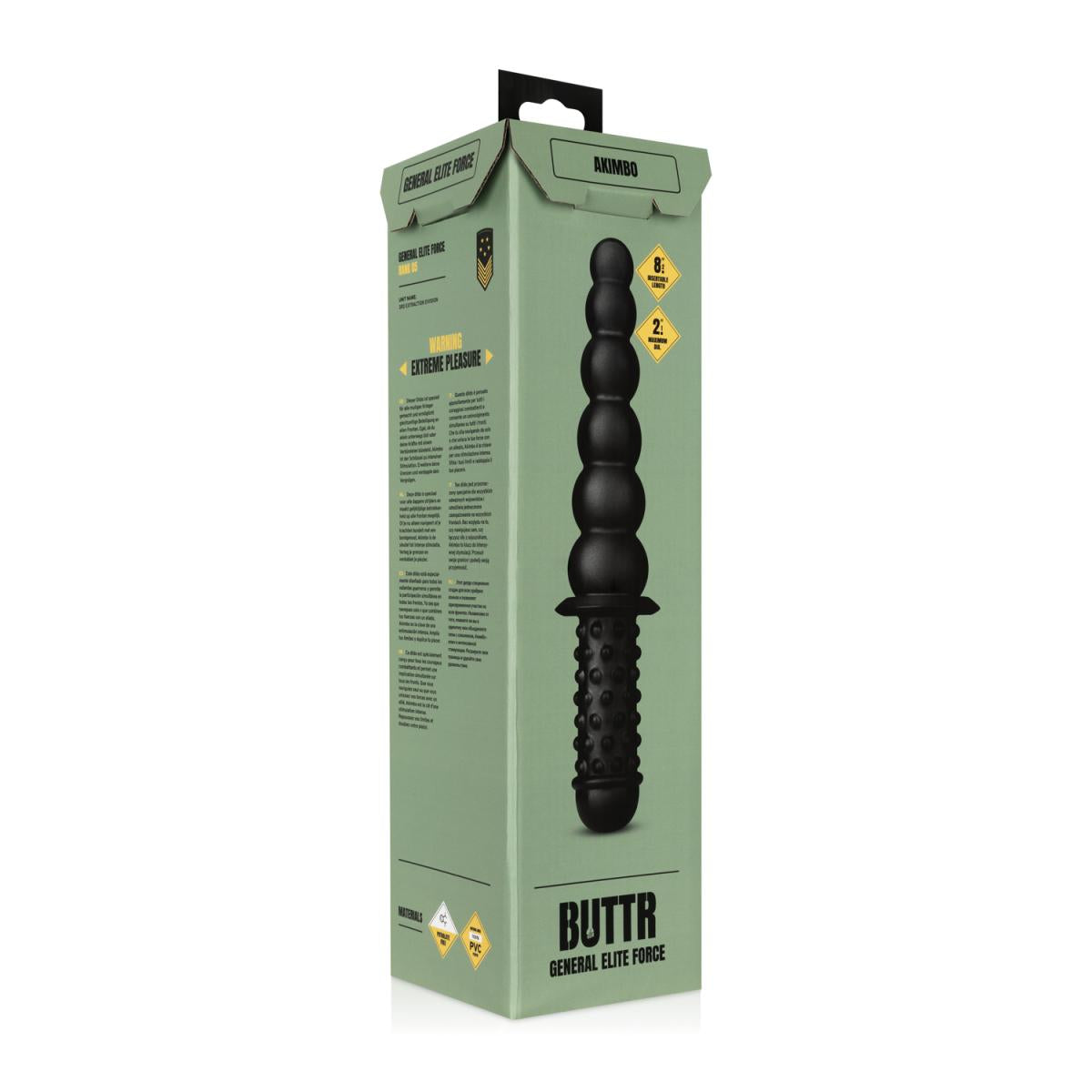 Akimbo Double Sided Anal Dildo with Beads and Ribbed Design Default Title Butt Plugs