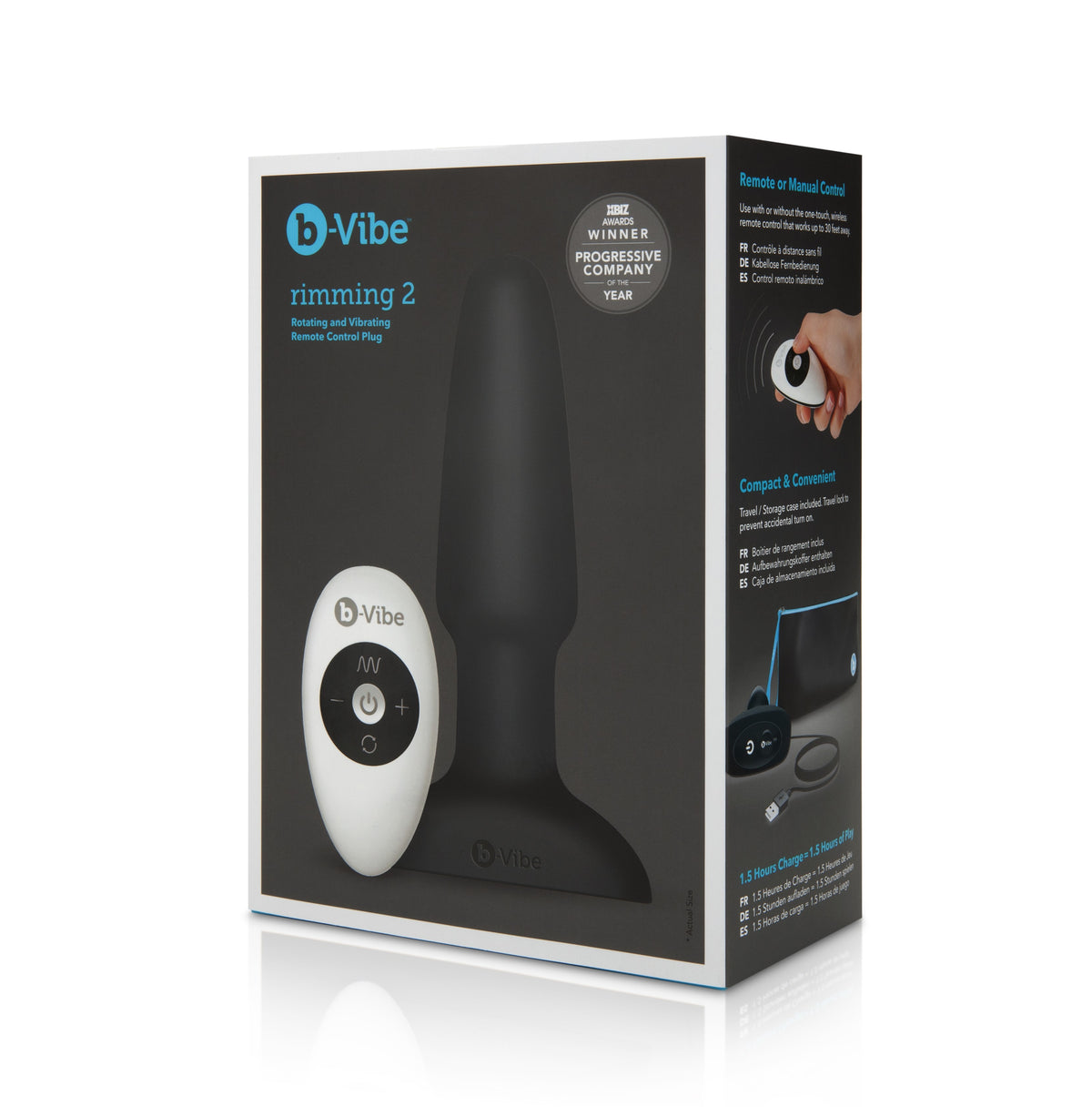 B-Vibe Rimming Plug 2 Black Rotating Beads Anal Toy Default Title Beads