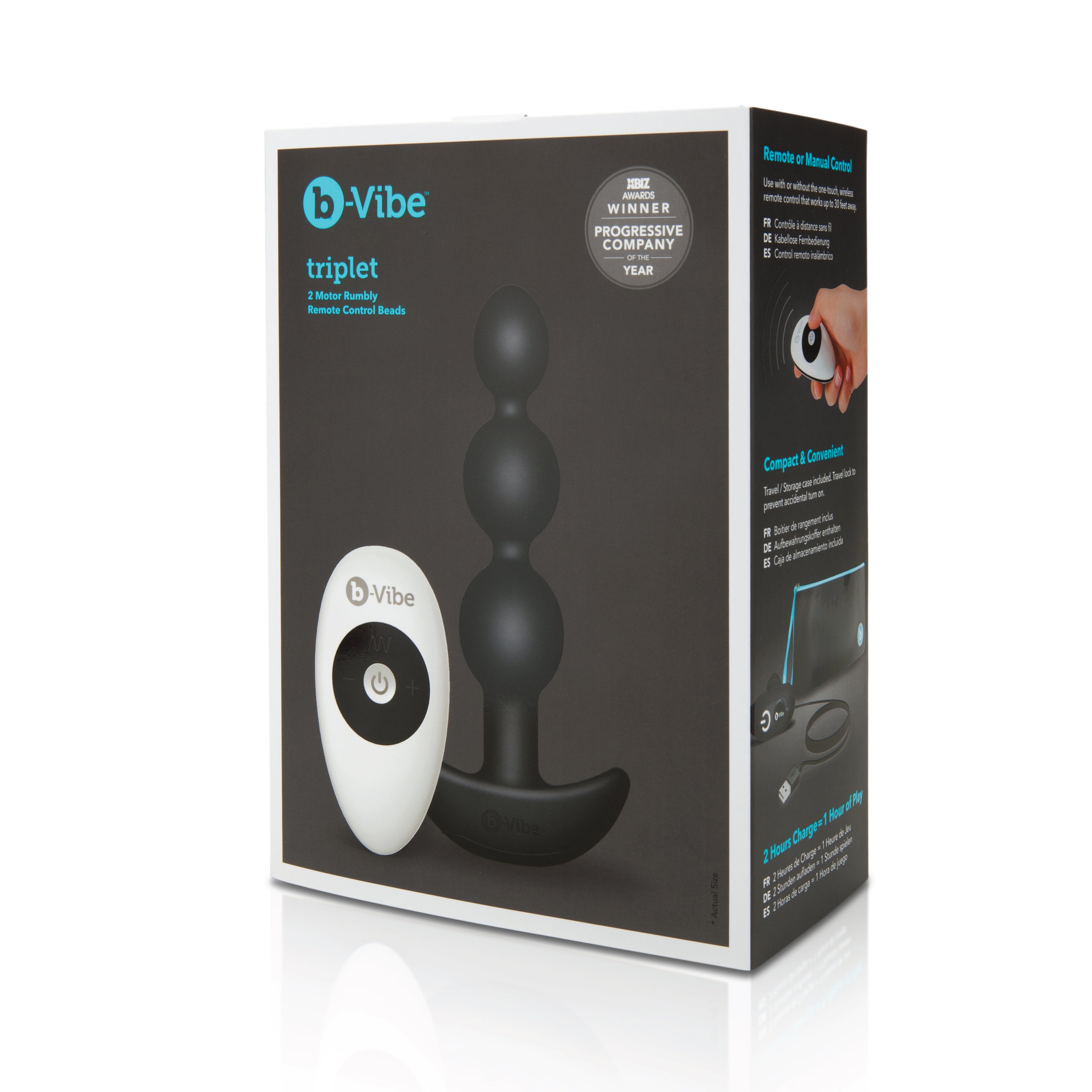 B-Vibe Triplet Anal Beads Black Flexible Tapered Size Beads Default Title > Anal Range > Anal Beads