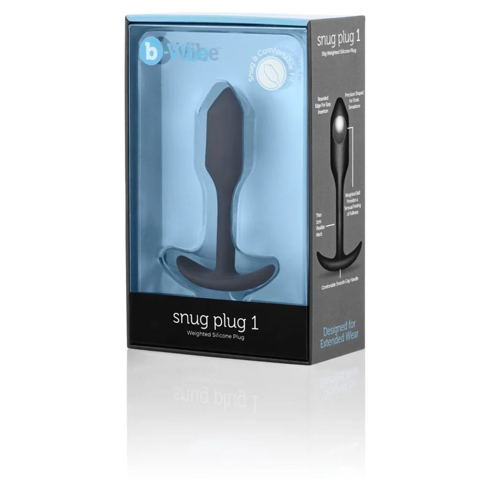 b-Vibe Snug Plug 1 (Black) – Slim Weighted Butt Plug Secondary image