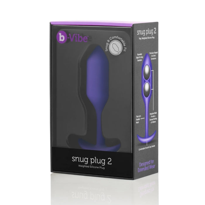 B-Vibe Snug Plug 2 Weighted Silicone Butt Plug in Purple Default Title Butt Plugs - Vibrating