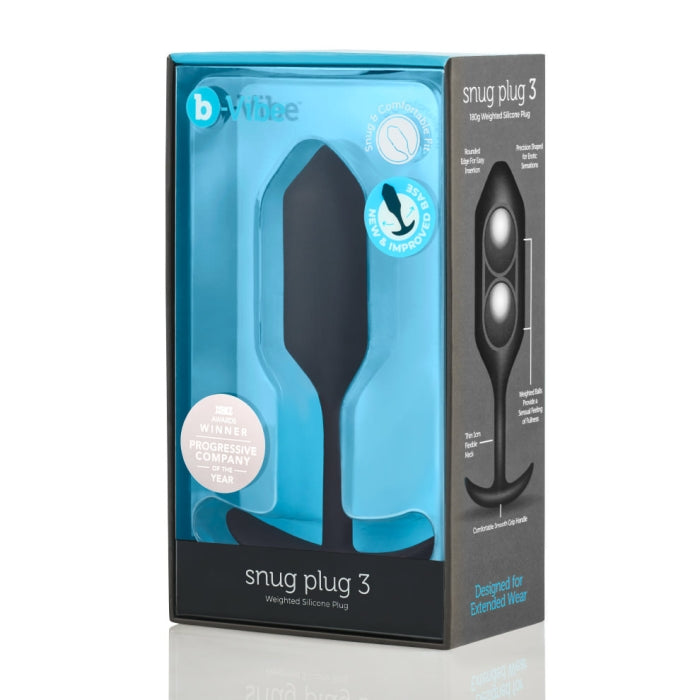 b-Vibe Snug Plug 3 (Black) – Rechargeable Advanced Butt Plug Default Title Butt Plugs - Vibrating