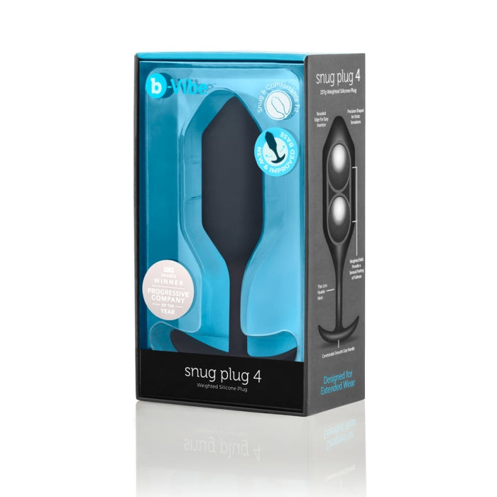 b-Vibe Snug Plug 4 (Black) – Large Weighted Butt Plug Default Title Butt Plugs
