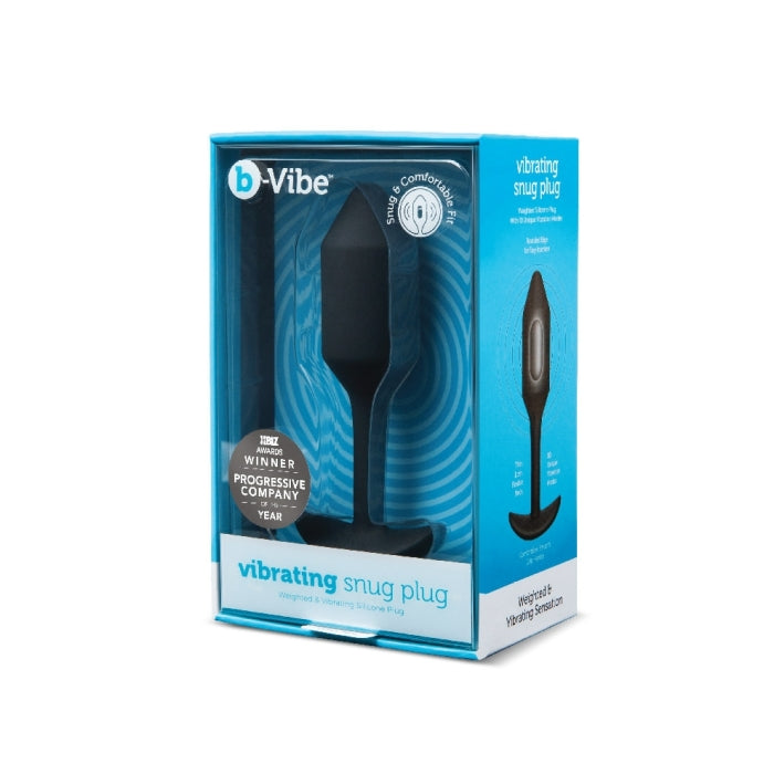 B-Vibe Vibrating Snug Plug Medium Silicone Anal Toy Black Default Title Butt Plugs