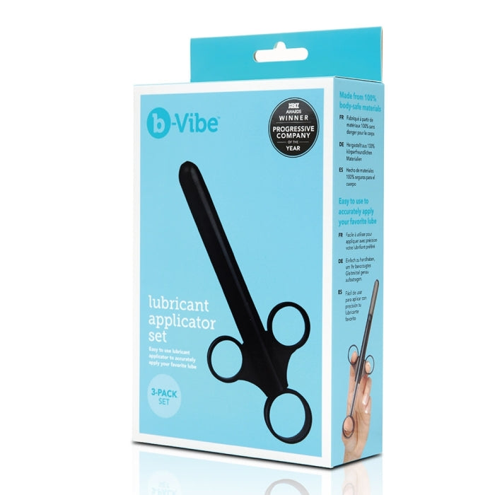 b-Vibe Lubricant Applicator 3-Pack Set Black Body-Safe Silicone 5 Inch Secondary image