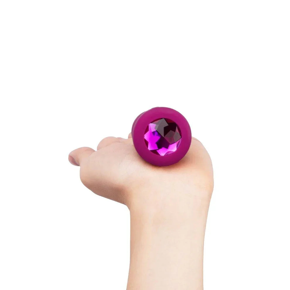 b-Vibe Vibrating Jewel Plug Small Medium Fuchsia Silicone (3.85 inch) > Anal Range > Jewel Butt Plugs