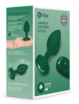 b-Vibe Vibrating Jewel Plug (Green) – Anal Plug Default Title > Anal Range > Jewel Butt Plugs