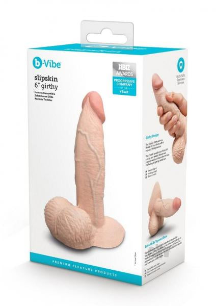 B-Vibe Slipskin Realistic Silicone Dildo 6 Inch Girthy Cream Default Title Dongs Realistic