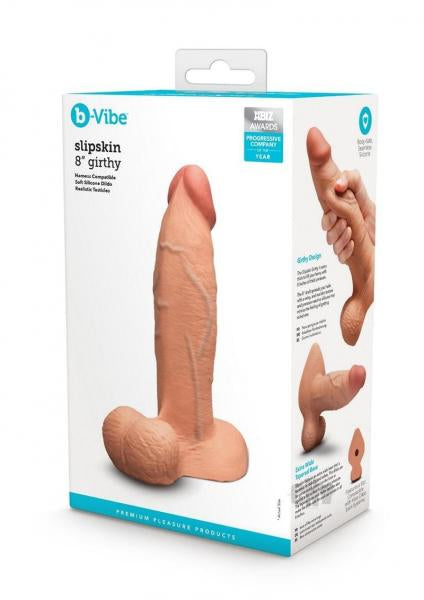 B-Vibe Slipskin Realistic Silicone Dildo 8 Inch Girthy Mocha Default Title Dongs Realistic