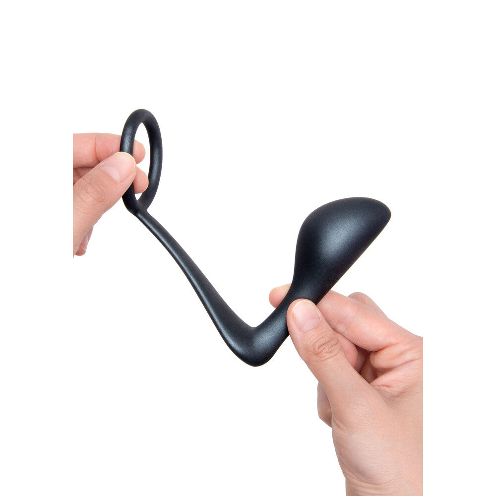 b-Vibe Ringer (Black) – Adjustable Cock Ring and Plug > Anal Range > Prostate Plugs