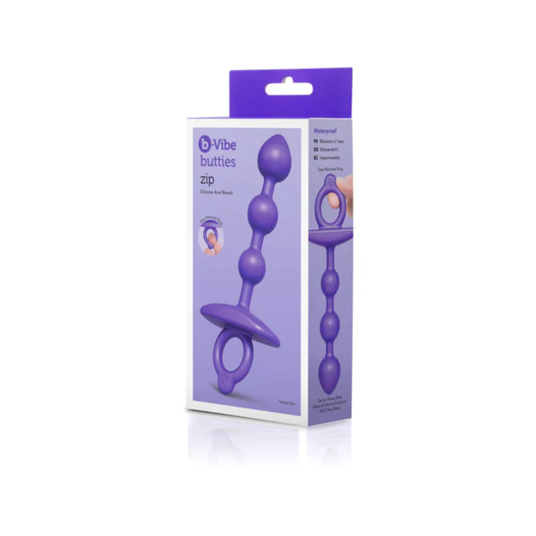 b-Vibe Butties Zip Silicone (Black) – Slim Silicone Anal Beads Default Title Beads