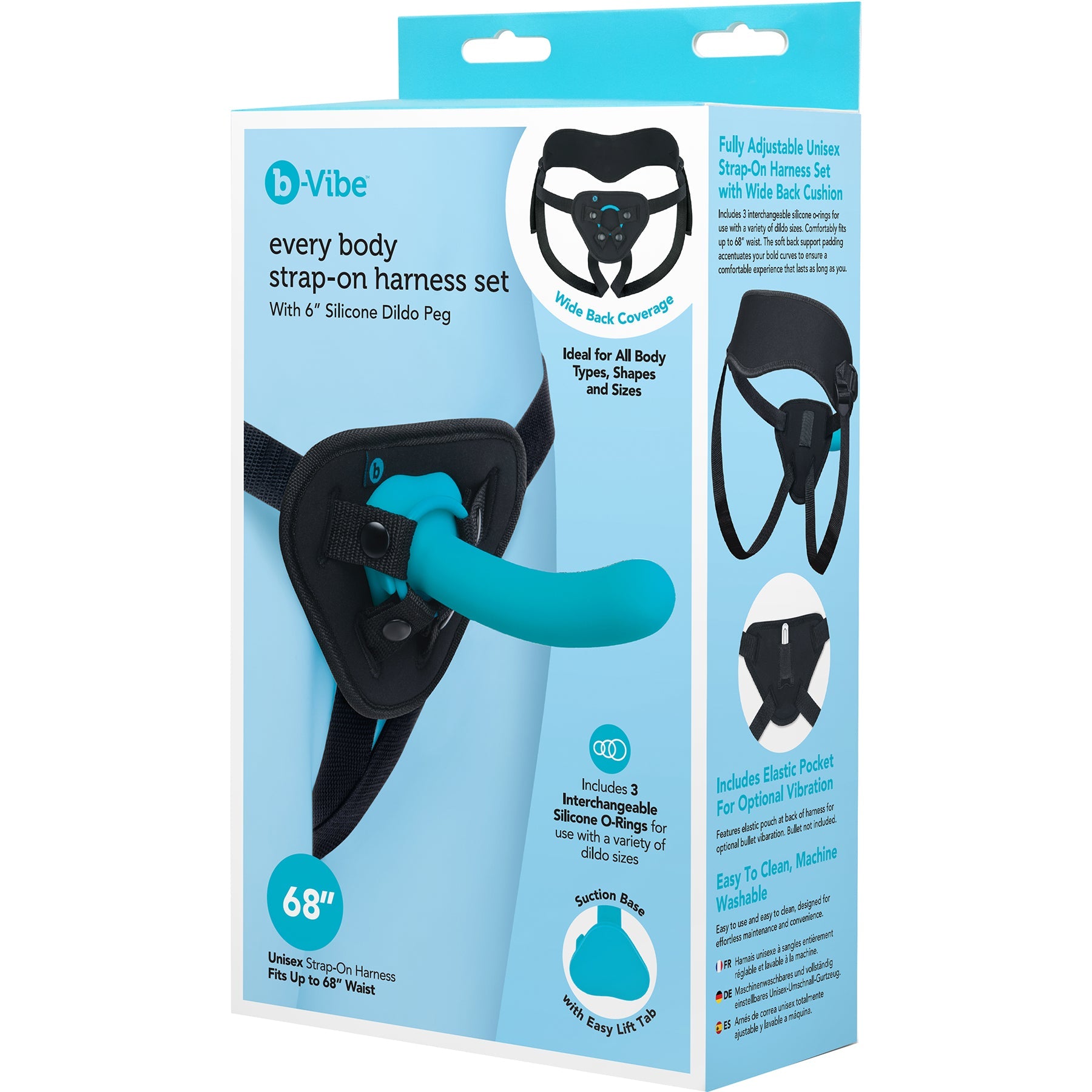 b-Vibe Every Body Strap-On Harness Set – 6 Inch Silicone Dildo Harness Set > Dildos > Strap On Dildos