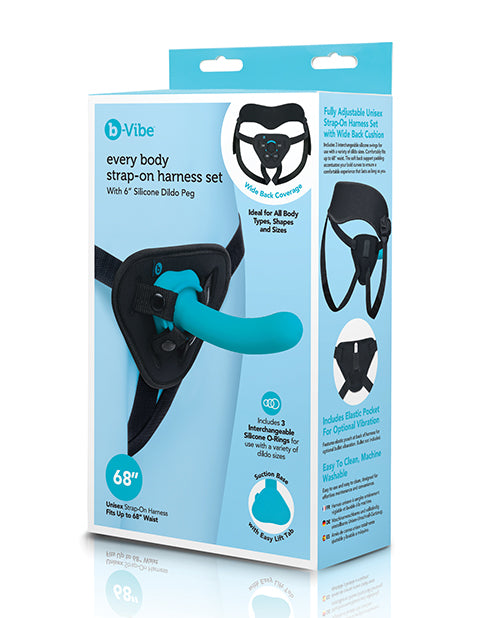 b-Vibe Every Body Strap-On Harness Set – 6 Inch Silicone Dildo Harness Set Default Title > Dildos > Strap On Dildos