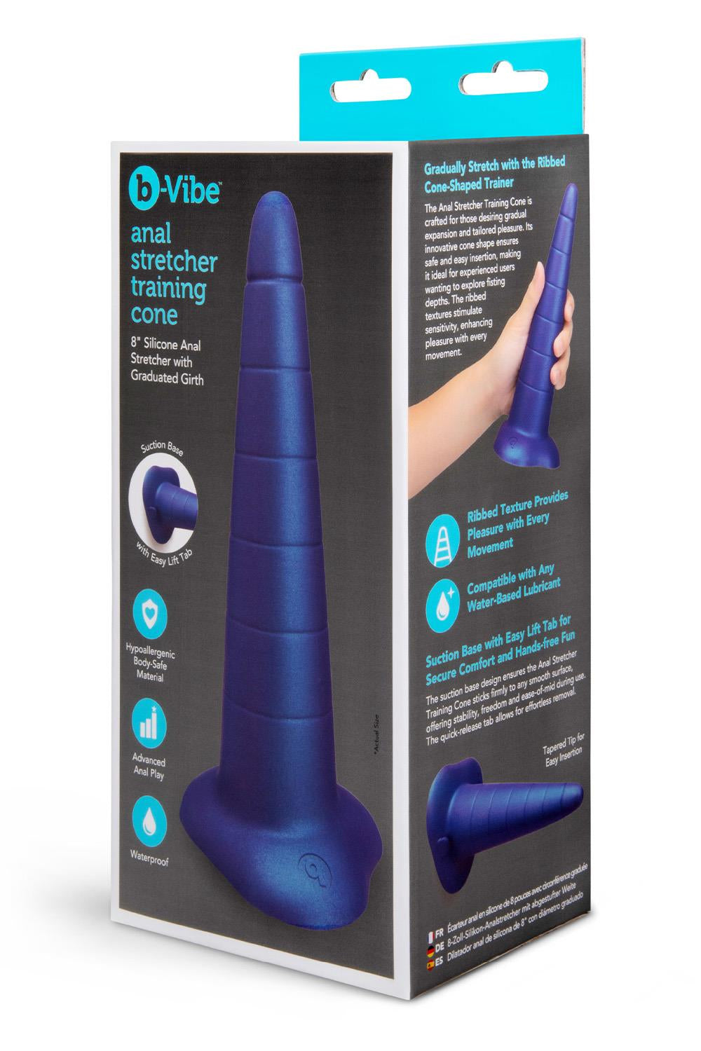 b-Vibe Anal Stretcher Training Cone (Black) – 7.25 Inch Ribbed Silicone Anal Trainer Default Title > Anal Range > Anal Probes Main image