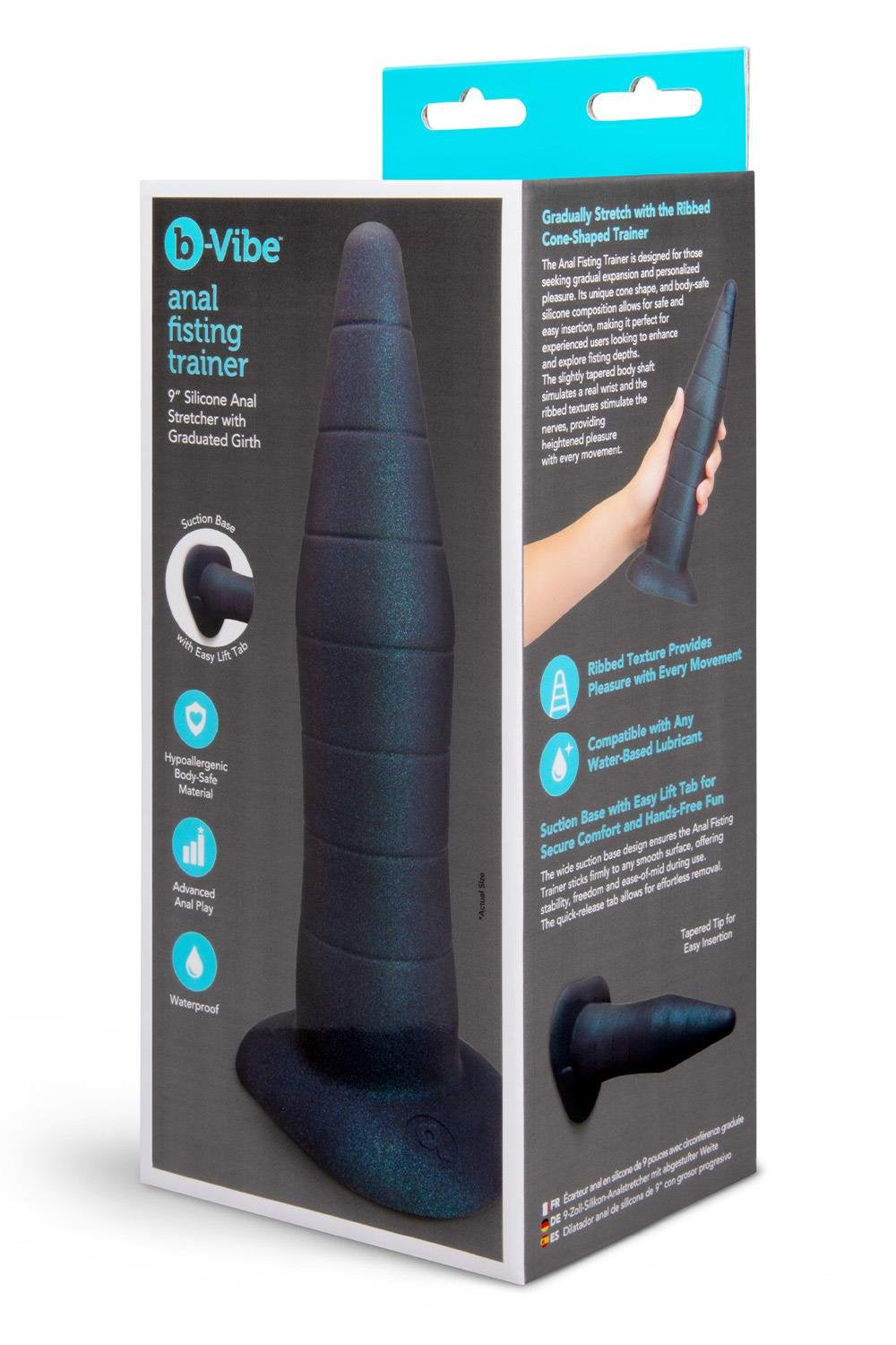 b-Vibe Fisting Anal Training (Black) – 8.25 Inch Ribbed Silicone Anal Trainer Default Title ANAL TOYS