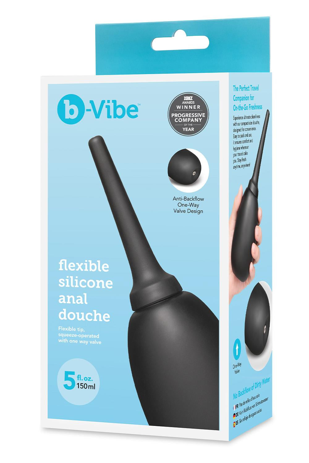 b-Vibe Flexible Silicone Anal Douche – Comfortable Flexible Tip Anal Douche Default Title Douches