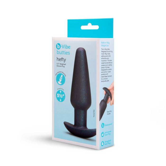 b-Vibe Butties Hefty (Black) – Weighted Silicone Butt Plug Default Title Butt Plugs - Vibrating
