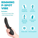 b-Vibe Rimming P-Spot Vibe – Ergonomic Vibrating P-Spot Vibrator > Anal Range > Prostate Plugs