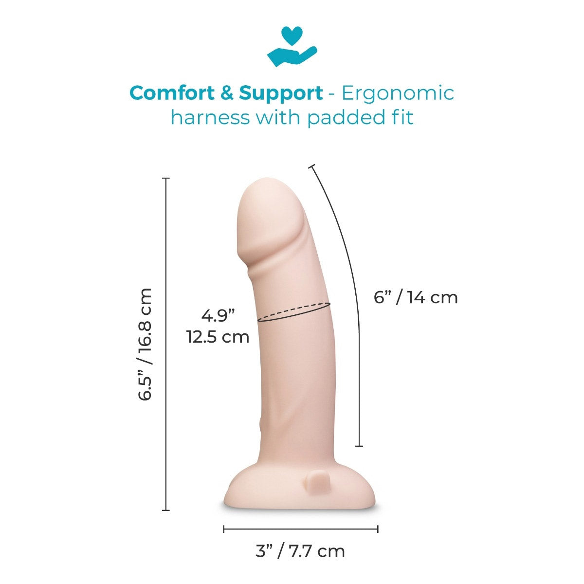 b-Vibe Every Body (Black) – Vibrating Realistic Strap-On Kit with 6.5 Inch Dildo > Dildos > Strap On Dildos