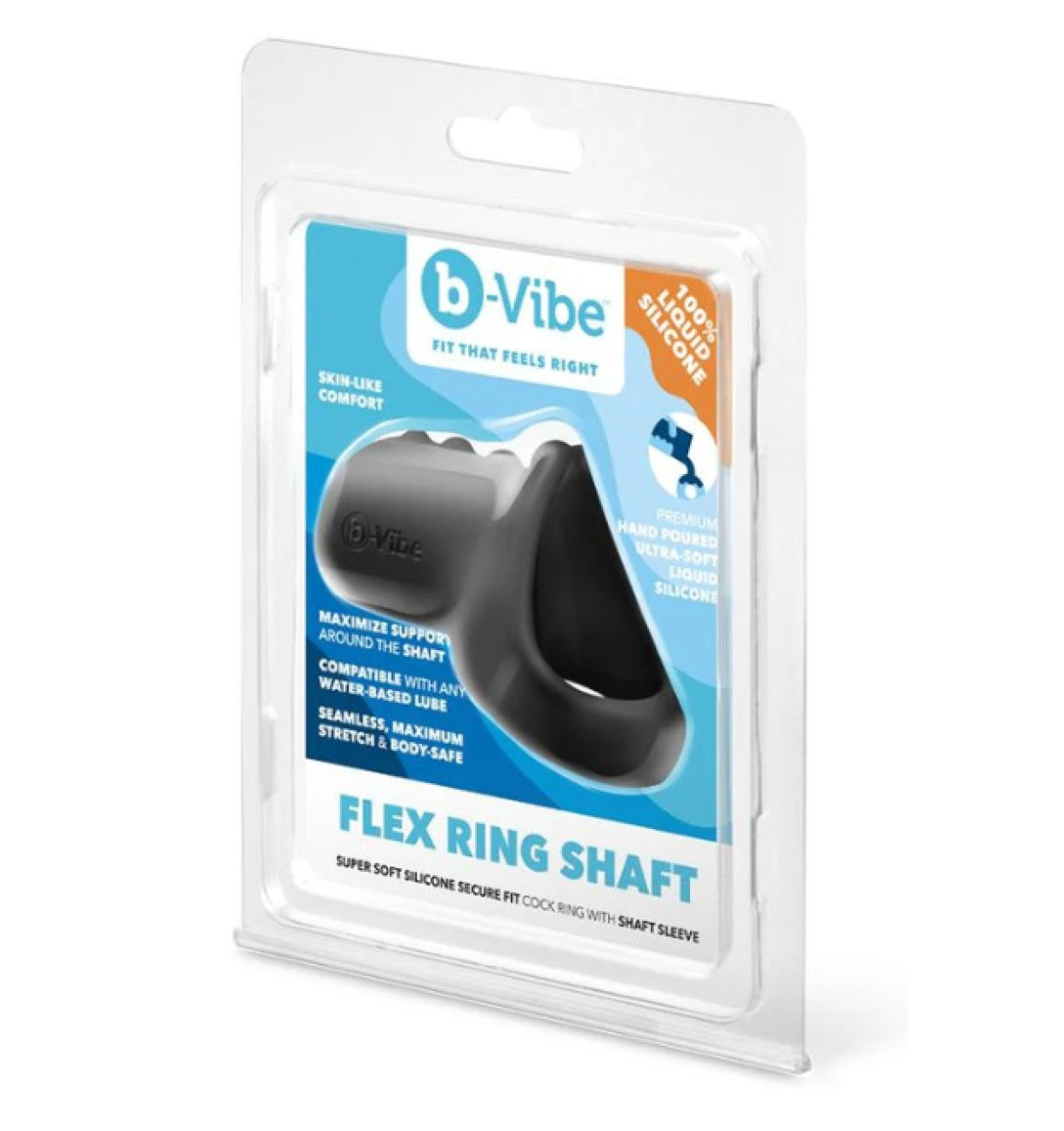 b-Vibe Flex Ring Shaft - Silicone Cock Ring And Ball Stretcher Secondary image
