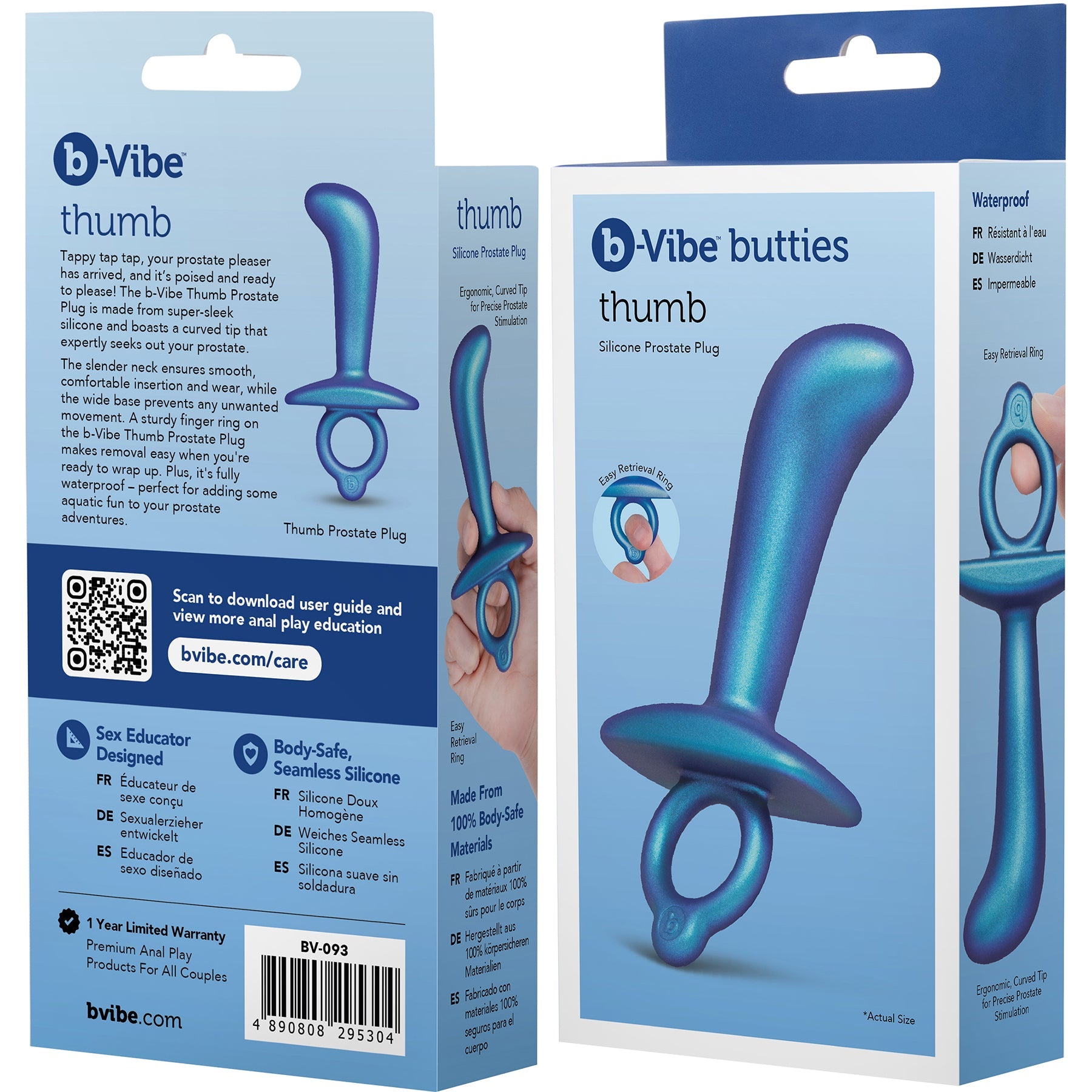 b-Vibe Butties Thumb Silicone Prostate Plug – Silicone Plug > Anal Range > Prostate Plugs