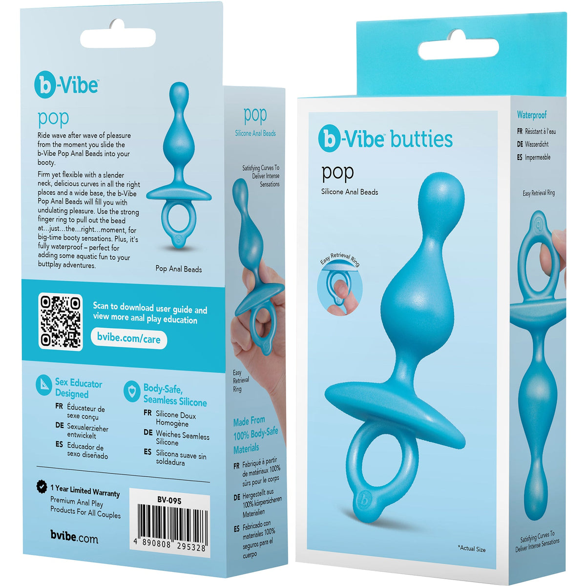 b-Vibe Butties Pop Beaded (Silicone) – Slim Silicone Plug > Anal Range > Butt Plugs