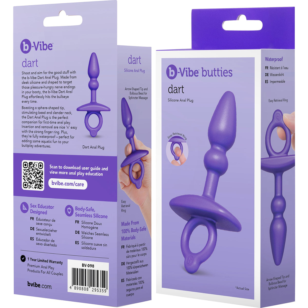 b-Vibe Butties Dart Silicone Anal Plug – Slim Silicone Plug > Anal Range > Butt Plugs
