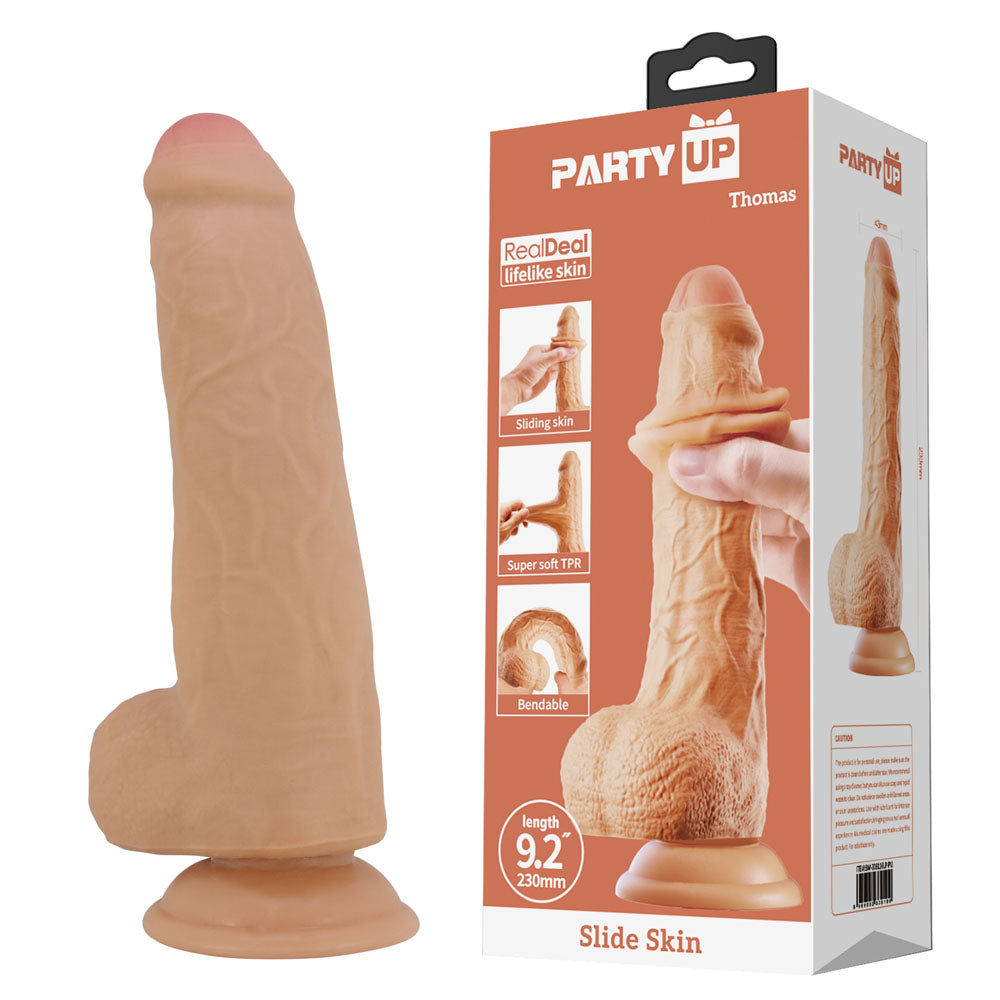 Party Up Thomas Slide Skin Dong 23 cm Flexible Dildo Flesh DONGS