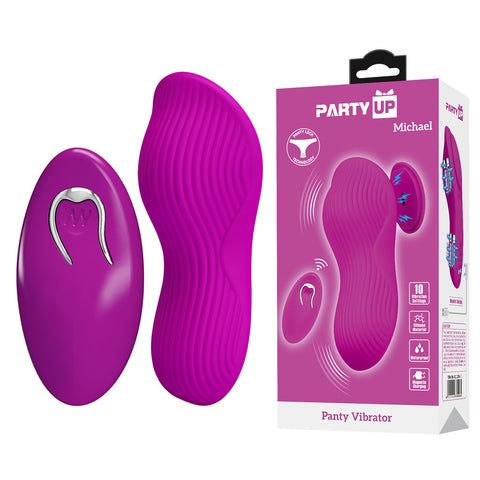 Party Up Michael Panty Vibe USB Rechargeable Panty Vibrator with Wireless Remote Control Pink STIMULATORS