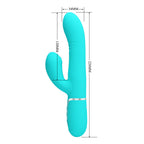 Party Up Paul Rolling Beads Vibrator Teal 22.6 cm Thrusting Rabbit Vibrator > Vibrators > Ladies > Rabbit