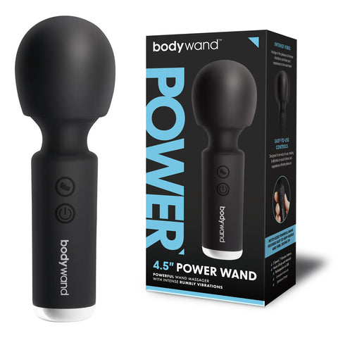 Bodywand 4.5 Inch Power Wand Vibrator For Intimacy Massage Black Electric Massager