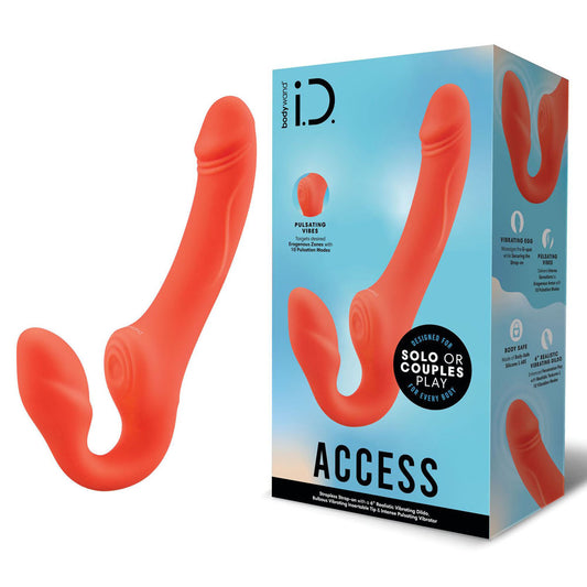 Bodywand ID Access Strapless Strap-On - Orange 15.2 cm USB Rechargeable Strapless Strap-On