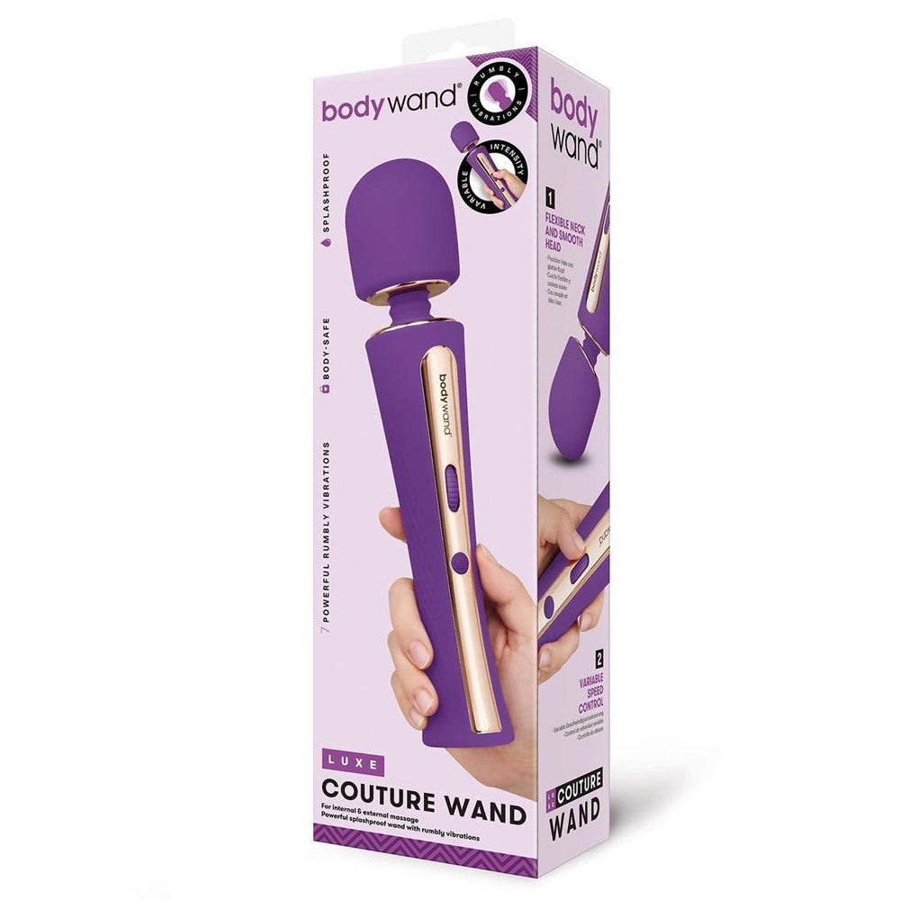 Bodywand Luxe Couture Wand – Splashproof USB Rechargeable 28.2 cm Massage Wand Purple > Sex Toys > Massage Wands