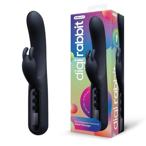 Bodywayd Digi Rabbit – USB Rechargeable 23 cm Rabbit Vibrator Black VIBRATORS-RABBIT