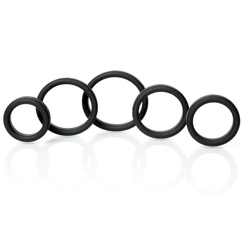 Boneyard Silicone Ring Five Piece Kit Black > Cock Ring > Sets
