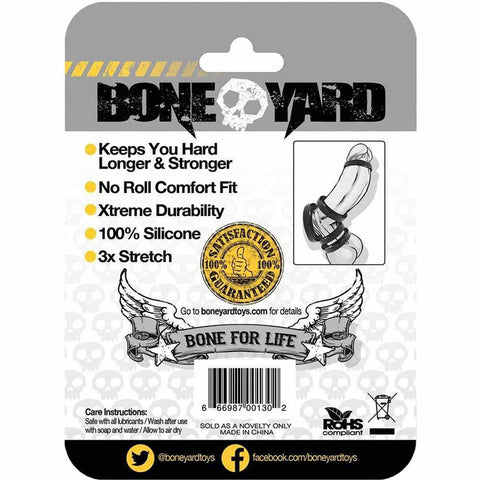 Boneyard Silicone Cock Ring 30mm Black COCK RINGS