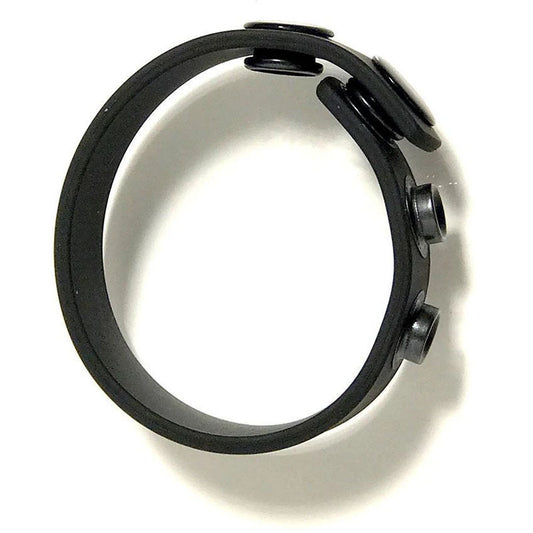 Boneyard Silicone Cock Strap - 3 Snap Ring - Black 8.25 Inch