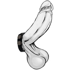 Boneyard Silicone Cock Strap - 3 Snap Ring - Black 8.25 Inch